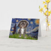 Starnacht - Shih Tzu (M) Kaart (Gele Bloem)