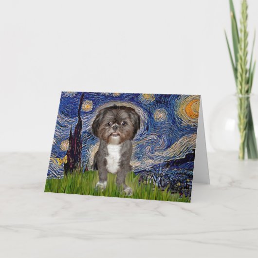 Starnacht - Shih Tzu (M) Kaart (Voorkant)
