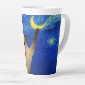 Starnacht Siamees Kat Maan Latte Mok (Rechterhoek)