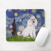 Starnacht - Standaard Witte Poodle (C) Muismat (Met muis)