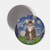 Starnacht - Tabby tijgerkat 30 Magneet (Voorkant / Achterkant)