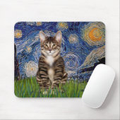 Starnacht - Tabby tijgerkat 30 Muismat (Met muis)
