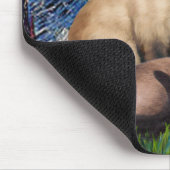 Starnacht - Twee Siamese katten (Choc Pt) Muismat (Hoek)