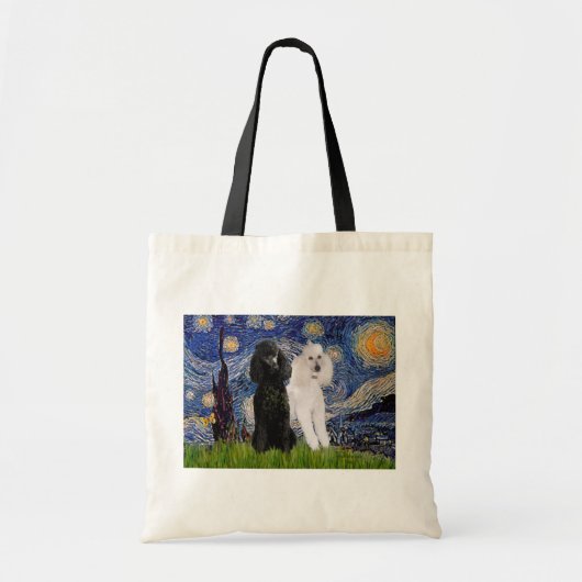 Starnacht - Twee Standaardpoedels Tote Bag (Voorkant)