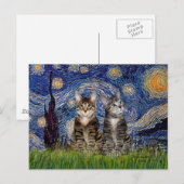 Starnacht - Twee Tijgerkatten Briefkaart (Voorkant / Achterkant)