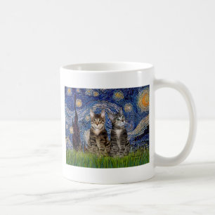 Starnacht - Twee Tijgerkatten Koffiemok