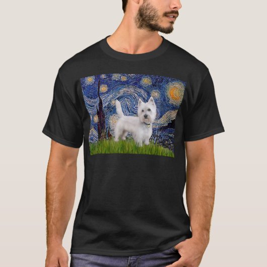 Starnacht - Westie 10 (L) T-shirt (Voorkant)