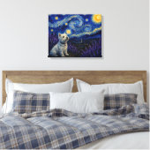 Starnacht Westie Droomlandschap Canvas Afdruk (Insitu (Slaapkamer))