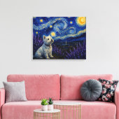 Starnacht Westie Droomlandschap Canvas Afdruk (Insitu (Woonkamer))