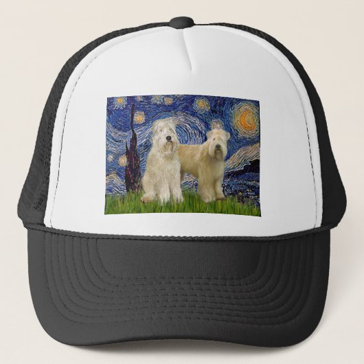 Starnacht - Wheaten Terriers (twee) Trucker Pet (Voorkant)