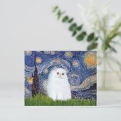 Starnacht - Witte Perzische kitten Briefkaart (Staand voorkant)