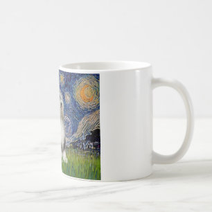 Starnacht - Zwart & Witte Tibetaanse Terrier Koffiemok