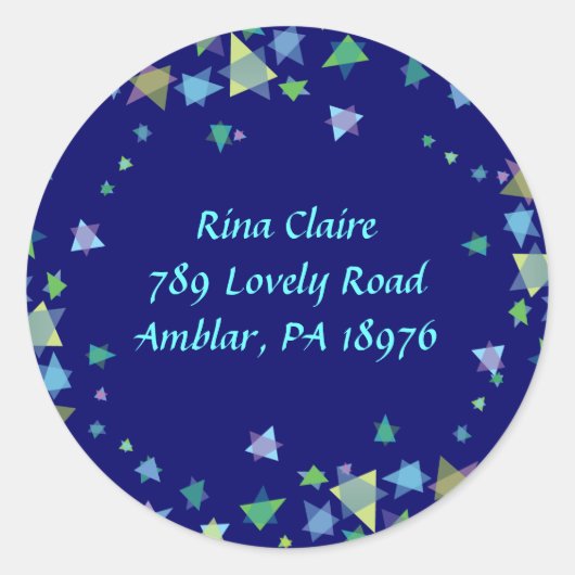 Starof David Jewish REPLY RETURN sticker labs (Voorkant)