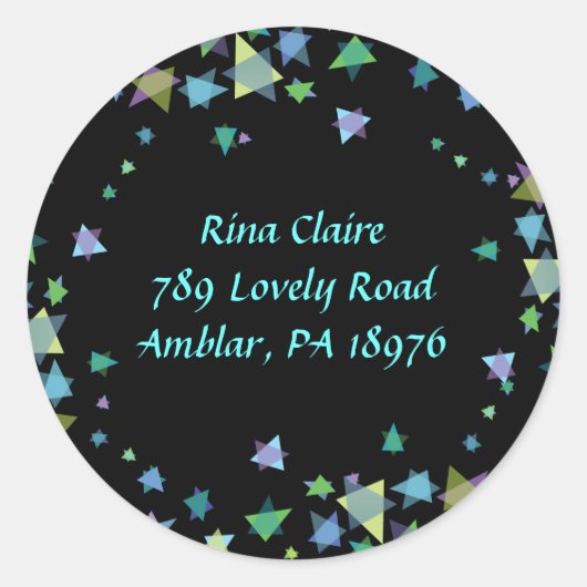 Starof David Jewish REPLY RETURN sticker labs (Voorkant)