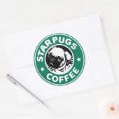 Starpug Coffee Ronde Sticker (Envelop)