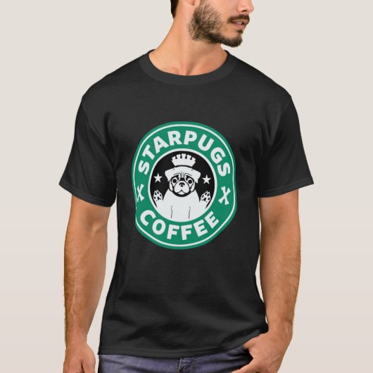Starpugs Coffee Funny Pug T-shirt (Voorkant)