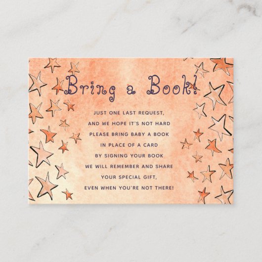 Starred boeken voor baby brengen een boek insert k informatiekaartje (Voorkant)