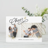 Starred Cheer | Twee foto Feestdagenkaart (Staand voorkant)