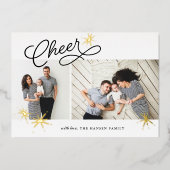 Starred Cheer | Twee foto Folie Feestdagenkaart (Voorkant)