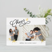 Starred Cheer | Twee foto Folie Feestdagenkaart (Staand Voorkant)