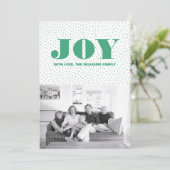 Starred Joy Holiday-fotokaart | Groen Feestdagenkaart (Staand voorkant)