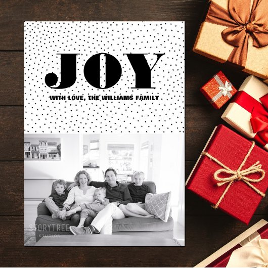 Starred Joy Holiday-fotokaart | Zwart Feestdagenkaart