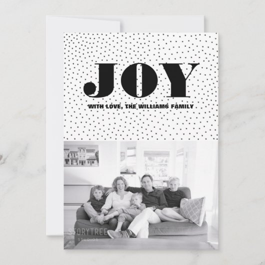 Starred Joy Holiday-fotokaart | Zwart Feestdagenkaart (Voorkant)