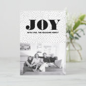 Starred Joy Holiday-fotokaart | Zwart Feestdagenkaart (Staand voorkant)