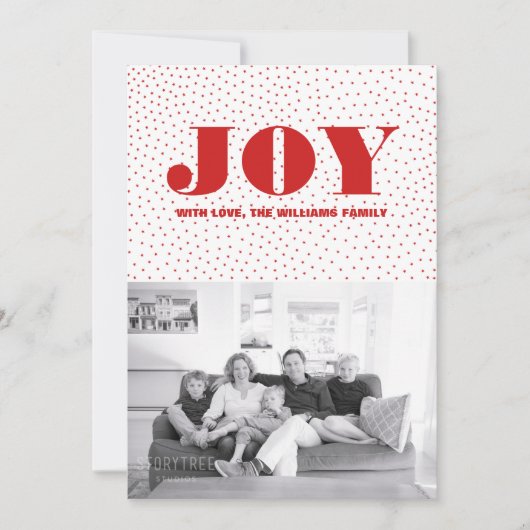 Starred Joy Holiday Photo Card | Red Feestdagenkaart (Voorkant)