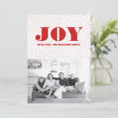 Starred Joy Holiday Photo Card | Red Feestdagenkaart (Staand voorkant)