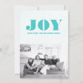 Starred Joy Holiday Photo Card | Turkoois Feestdagenkaart (Voorkant)