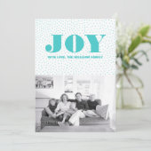 Starred Joy Holiday Photo Card | Turkoois Feestdagenkaart (Staand voorkant)