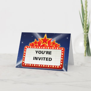 Starred Movie Marquee You're Invitated
