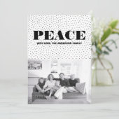 Starred Peace Holiday-fotokaart | Zwart Feestdagenkaart (Staand voorkant)