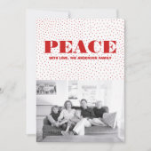 Starred Peace Holiday Photo Card | Red Feestdagenkaart (Voorkant)