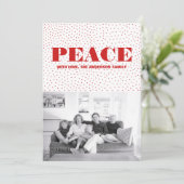 Starred Peace Holiday Photo Card | Red Feestdagenkaart (Staand voorkant)