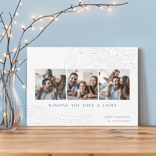 Starred Tidings   3 Foto Collage Hanukkah Kaart