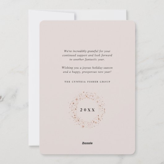 Starred Tree | Bedrijfs-feestdag-Kaart Feestdagenkaart (Achterkant)