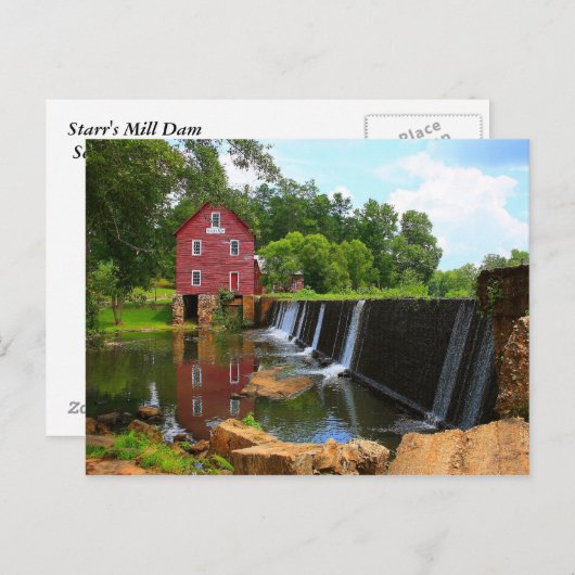 Starr's Mill Dam Briefkaart (Voorkant / Achterkant)