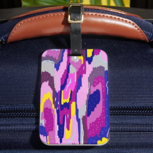 Starry Abstract in Purples and Blues Bagagelabel (Voorkant Insitu 2)