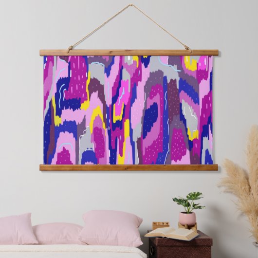 Starry Abstract in Purples and Blues Hangend Wandkleed (Slaapkamer)
