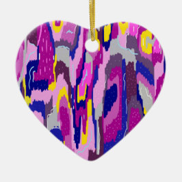 Starry Abstract in Purples and Blues Keramisch Ornament