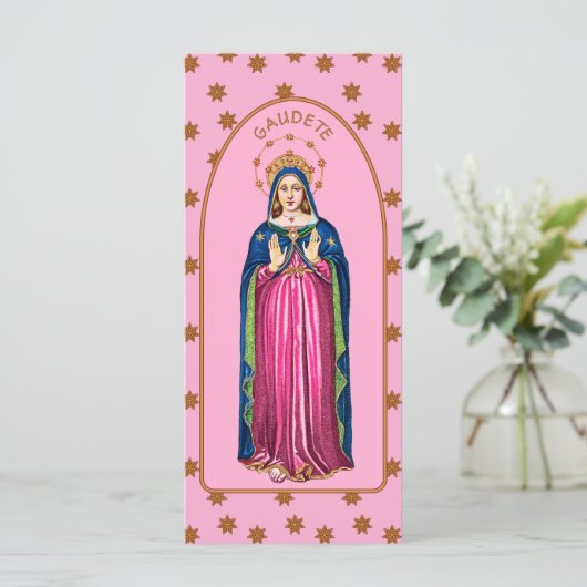 Starry Advent Gaudete Madonna Flat Card (Staand voorkant)