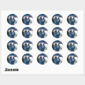 Starry Anime Girl Ronde Sticker (Vel)