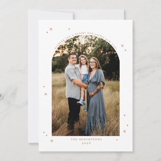 Starry Arch New Year Photo Feestdagenkaart (Voorkant)