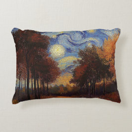 Starry Autumn Forest – Artistic Rectangular Pillow Accent Kussen