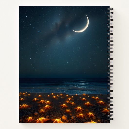 Starry Beach Night Notitieboek (Achterkant)