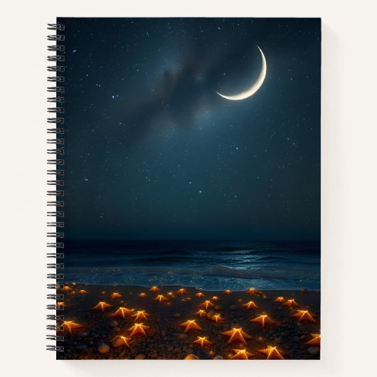 Starry Beach Night Notitieboek (Voorkant)