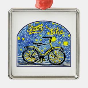 Starry Bike Metalen Ornament