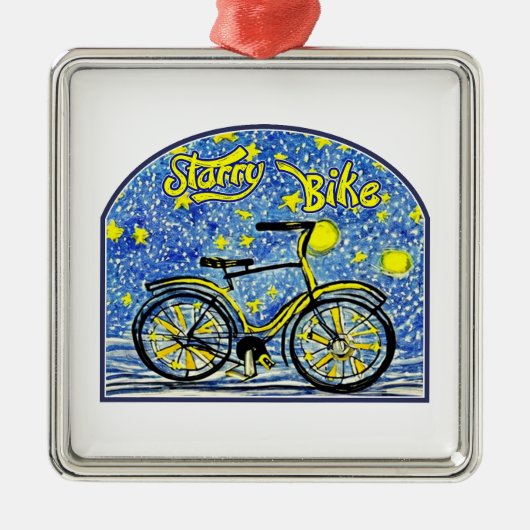 Starry Bike Metalen Ornament (Voorkant)